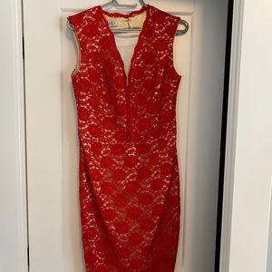 Red lace dress